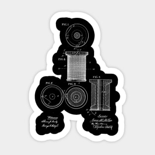 Thread Spool Vintage Patent Drawing Sticker